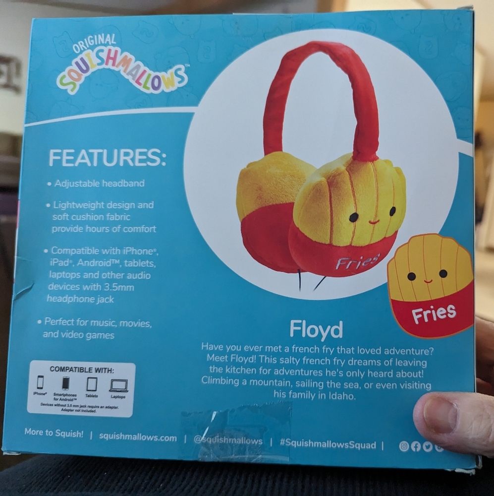 NWT Squishmallow Floyd the Fries Headphones